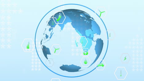 Animation-Eines-Netzwerks-Von-Öko-Symbolen-über-Dem-Globus