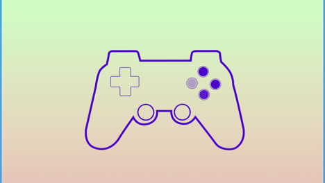 Animation-of-blue-gamepad-on-beige-background