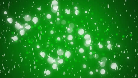 Animation-of-white-spots-moving-on-green-background