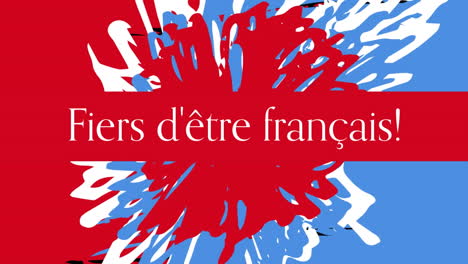 Animation-of-fiers-d''etre-francais-text-and-french-flag