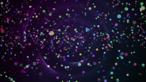 Animation-of-colourful-spots-moving-on-black-background