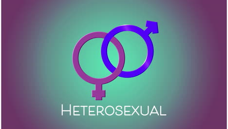 Animation-of-heterosexual-text-banner-and-symbol-against-purple-gradient-background