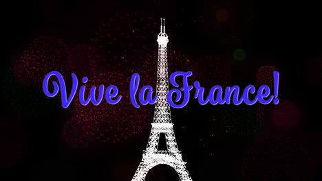 Animación-Del-Texto-Vive-La-France-Y-La-Bandera-Francesa-Sobre-Fondo-Negro