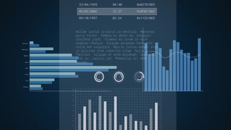 Animation-of-financial-data-processing-over-dark-background