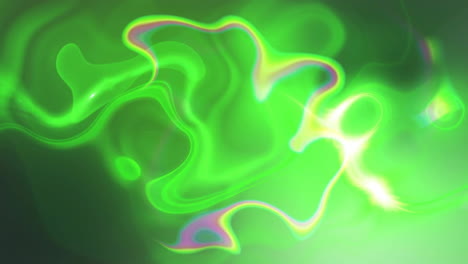 Animation-of-neon-green-shapes-moving-on-black-background