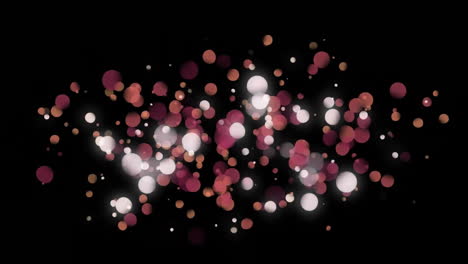 Animation-of-red-and-white-spots-moving-on-black-background