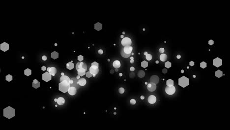 Animation-Von-Lichtpunkten-Und-Formen-Auf-Schwarzem-Hintergrund