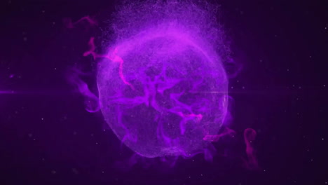 Animation-Leuchtender-Violetter-Lichtspuren,-Die-Sich-In-Einer-Nahtlosen-Schleife-Auf-Dunklem-Hintergrund-Bewegen