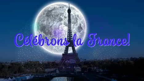 Animation-of-celebrons-la-france-text-with-eiffel-tower-and-fireworks