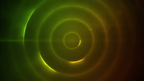Animation-Von-Blauen-Sechsecken-über-Gelben-Kreisen-Auf-Schwarzem-Hintergrund