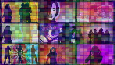 Animation-Von-Bunten-Bildschirmen-Mit-Tanzenden-Menschen