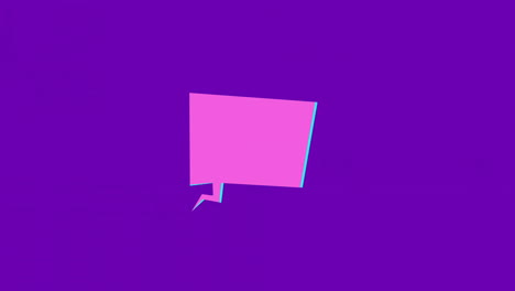 Animation-of-colourful-shapes-moving-over-speech-bubble