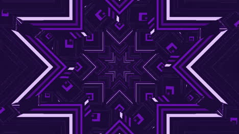 Animation-of-purple-star-shapes-moving-on-black-background