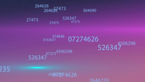 Animation-Der-Datenverarbeitung-Und-Der-Sich-Bewegenden-Lichtspuren-Auf-Violettem-Hintergrund