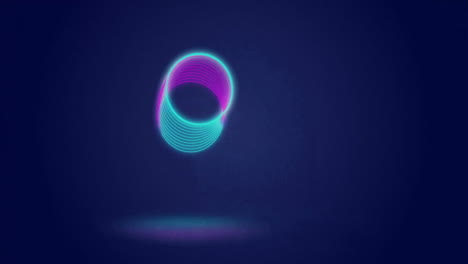 Animation-of-neon-circles-moving-on-blue-background