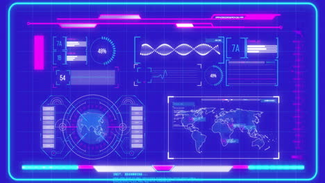 Animation-Der-Digitalen-Datenverarbeitung-Auf-Blauem-Hintergrund