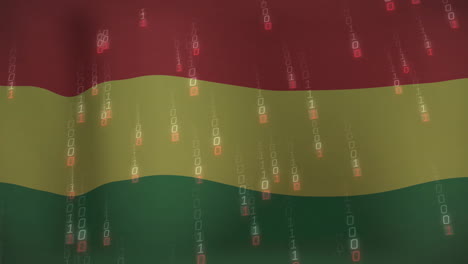 Animation-Der-Datenverarbeitung-über-Der-Flagge-Boliviens