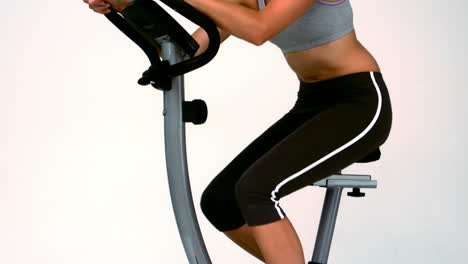 Fit-woman-on-the-exercise-bike
