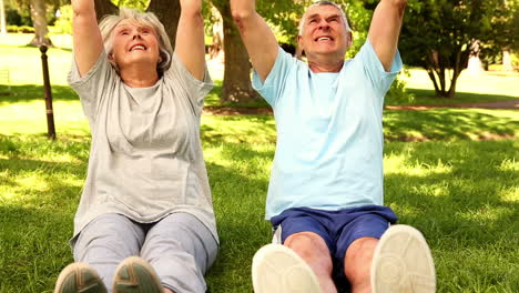 Retired-couple-exercising-together-outside