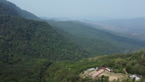 Drone-view-shot-of-landscape-or-houses-and-environment-of-people-living-in-Nagaland,-India