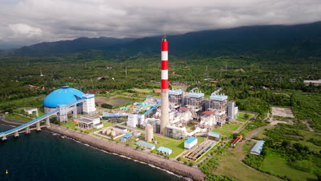 Bird's-eye-aerial-view-of-Bali's-largest-coal-power-plant-on-coastline