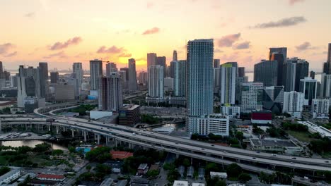 Sonnenaufgang-Luft-Orbit-Miami-Florida