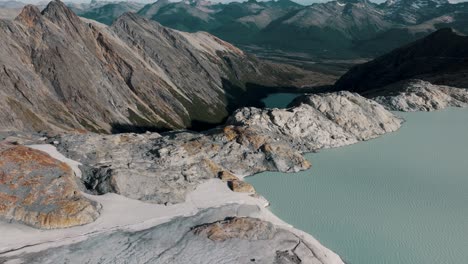 Ojo-Del-Albino-Glacier-Lake-In-Tierra-Del-Fuego,-Argentina---Aerial-Drone-Shot