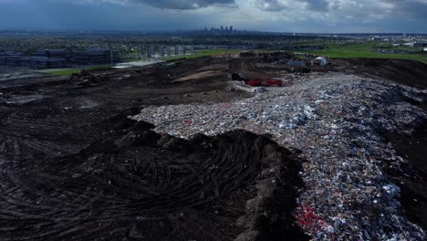 Aerial-View-of-Landfill-Full-of-Garbage-in-Calgary,-Alberta