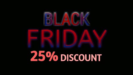 Black-Friday-Sale:-25-%-Rabatt-Auf-Neontextanimation,-Motion-Graphics,-Banner-Zeichen-Für-Werbevideos