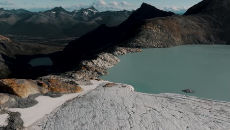 Lakes-And-Mountain-Ranges-In-Ojo-Del-Albino-Glacier-Trek-In-Tierra-De-Fuego-In-Patagonia-Argentina