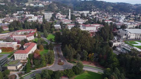 Campus-De-La-Universidad-De-California-En-Berkeley,-EE.UU.,-Disparo-De-Drone