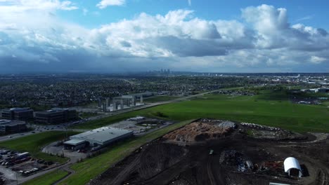 Aerial-View-of-ECCO-Recycling-and-Energy-Corp-Dumpyard---Calgary,-Alberta