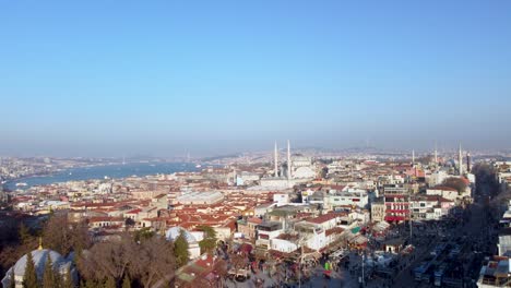 Grand-Bazaar,-Spice-Market-and-Nuruosmaniye-Mosque-in-Istanbul,-Turkey