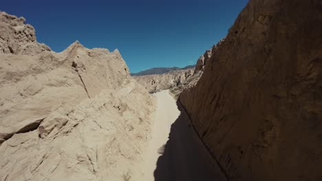 Panoramic-aerial-image-of-the-"Quebrada-de-las-Flechas"-on-the-mystical-Ruta-40-in-Salta,-Argentina,-South-America,-amidst-the-Andes-Mountains