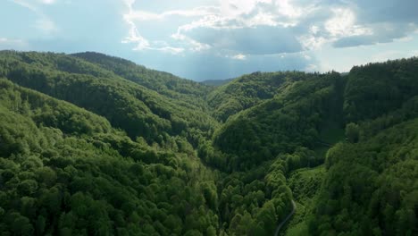 Aerial-forward-flying-footage-of-the-Devil's-Valley-in-the-Central-Slovakia