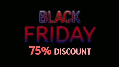 Black-Friday-Sale:-75-%-Rabatt-Auf-Neontextanimation,-Motion-Graphics,-Banner-Zeichen-Für-Werbevideos