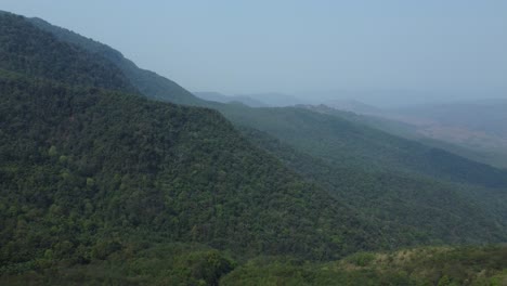 Drone-view-shot-of-landscape-or-houses-and-environment-of-people-living-in-Nagaland,-India