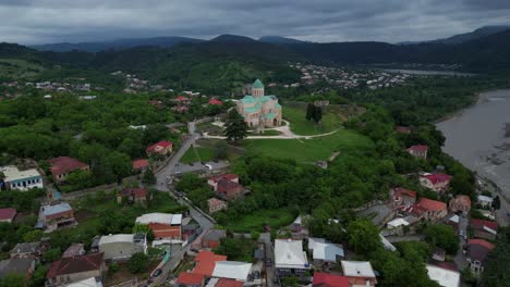 Discover-the-beauty-of-Bagrati-Cathedral-in-Kutaisi,-Georgia,-with-breathtaking-4K-60fps-drone-shots-capturing-its-historic-grandeur