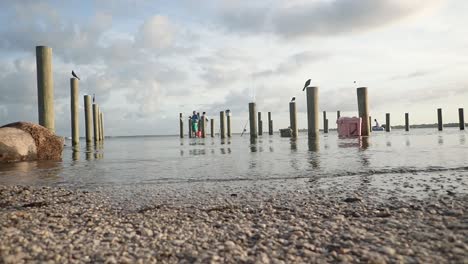 überflutetes-Dock,-Florida,-In-Zeitlupe