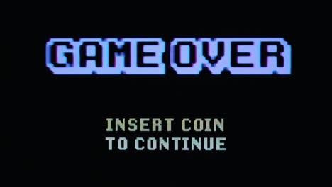 Real-TV-capture:-a-retro-vintage-8-bit-game-over-screen-with-blocky-pixelated-text