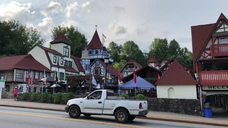 Helen,-Georgia-nestled-in-the-Blue-Ridge-Mountain,-is-a-small-town-with-a-Bavarian-village-setting-reminiscent-of-Germany