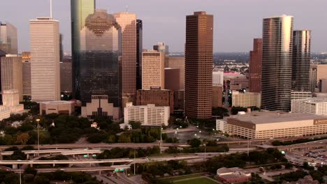 Timelapses-De-La-Vista-Aérea-Del-Centro-De-Houston.