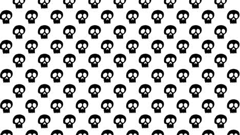 Halloween-Background-animation-small-black-skulls-moving-upwards-over-white-background