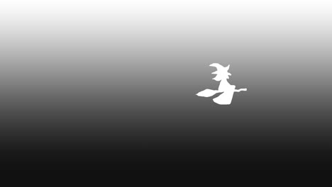 Halloween-animation-white-witch-flying-on-broomstick-over-gradient-background-white-black