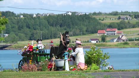 Una-Exhibición-Acadiense-De-Su-Cultura-En-El-Pueblo-De-Sainte-Marie-de-kent-En-New-Brunswick,-Canadá.