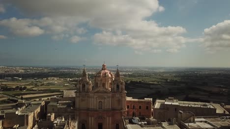 Aerial-views-of-the-medieval-city-of-Mdina,-Malta,-Europe
