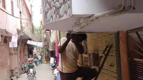 CCTV-Camera-being-installed-in-neighbourhoods-of-New-Delhi,-India