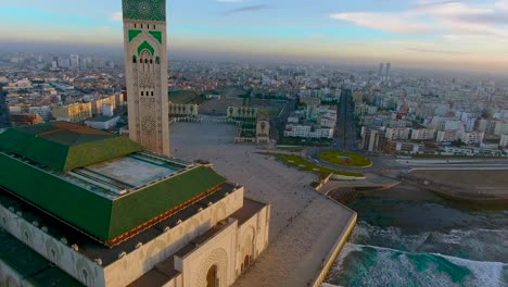 Vista-Aérea-De-La-Ciudad-De-Casablanca,-Reino-De-Marruecos