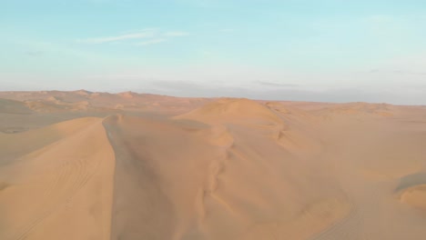 Aerial-at-dessert-sand-dunes-in-Peru-Huacachina