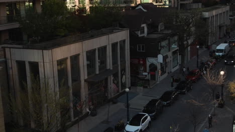 An-aerial-shot-of-a-night-street-in-Yorkville-district-in-Toronto